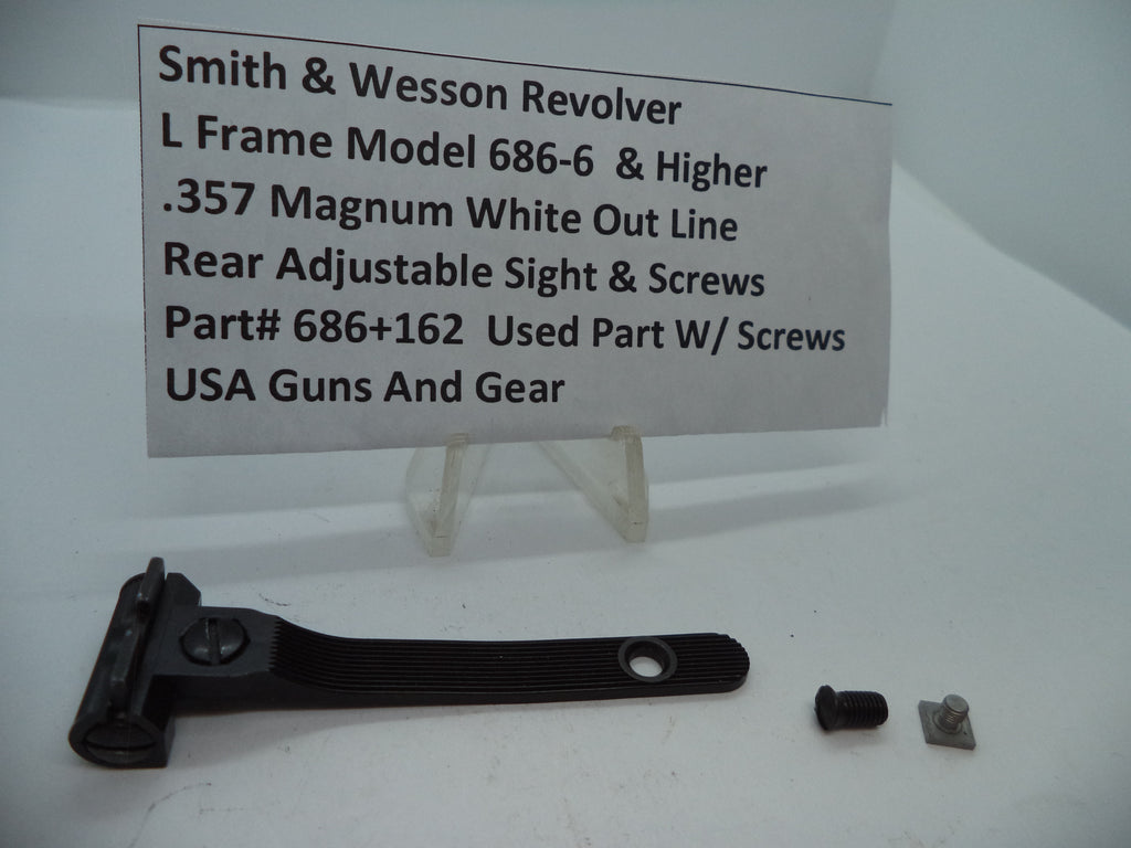 Smith & Wesson 686 Rear Sight - White Outline Adjustable | Model 686-6+ | OEM Part 686+162