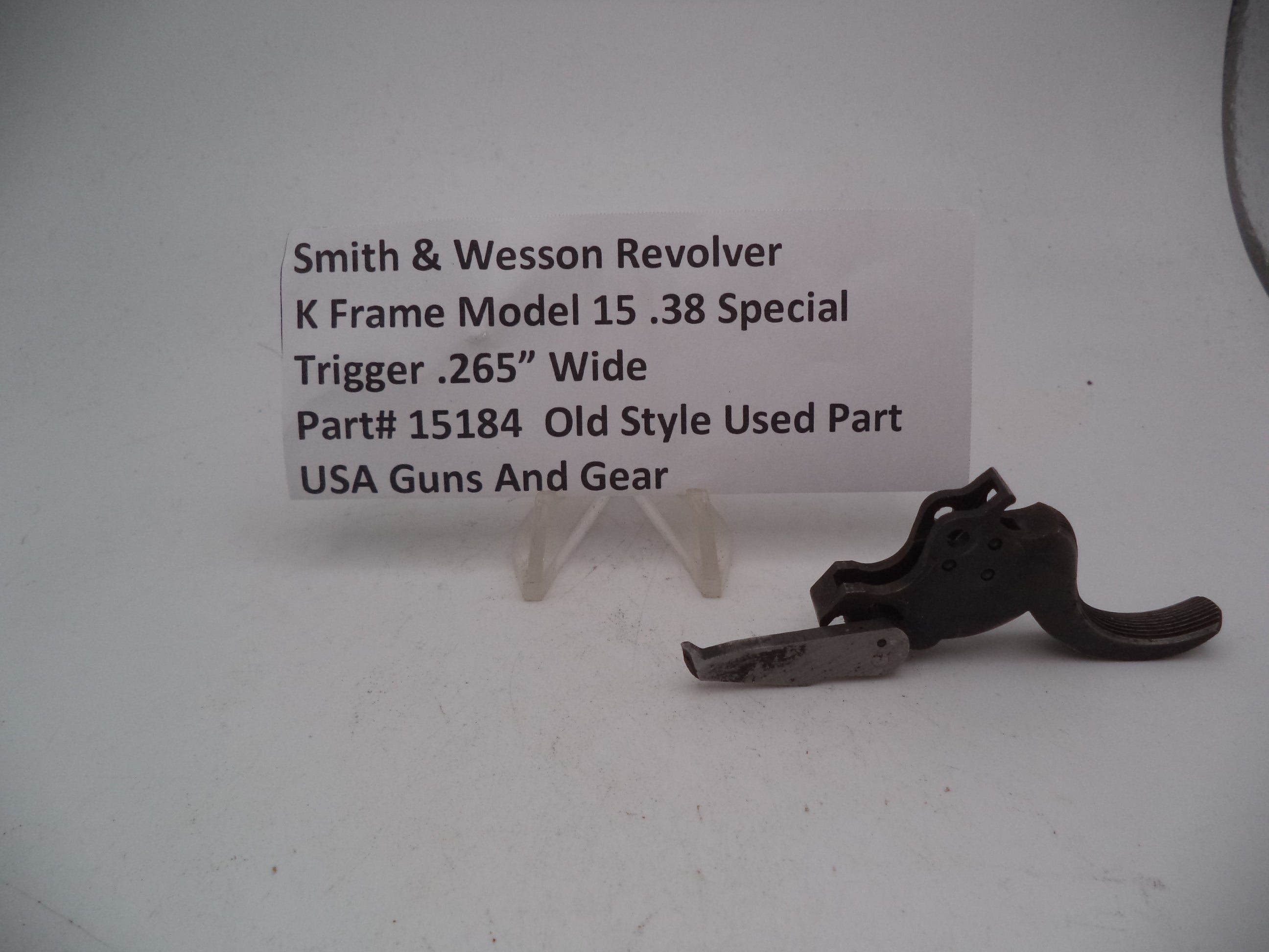 15184 S&W K Frame Revolver Model 15  Trigger .265" Wide Used