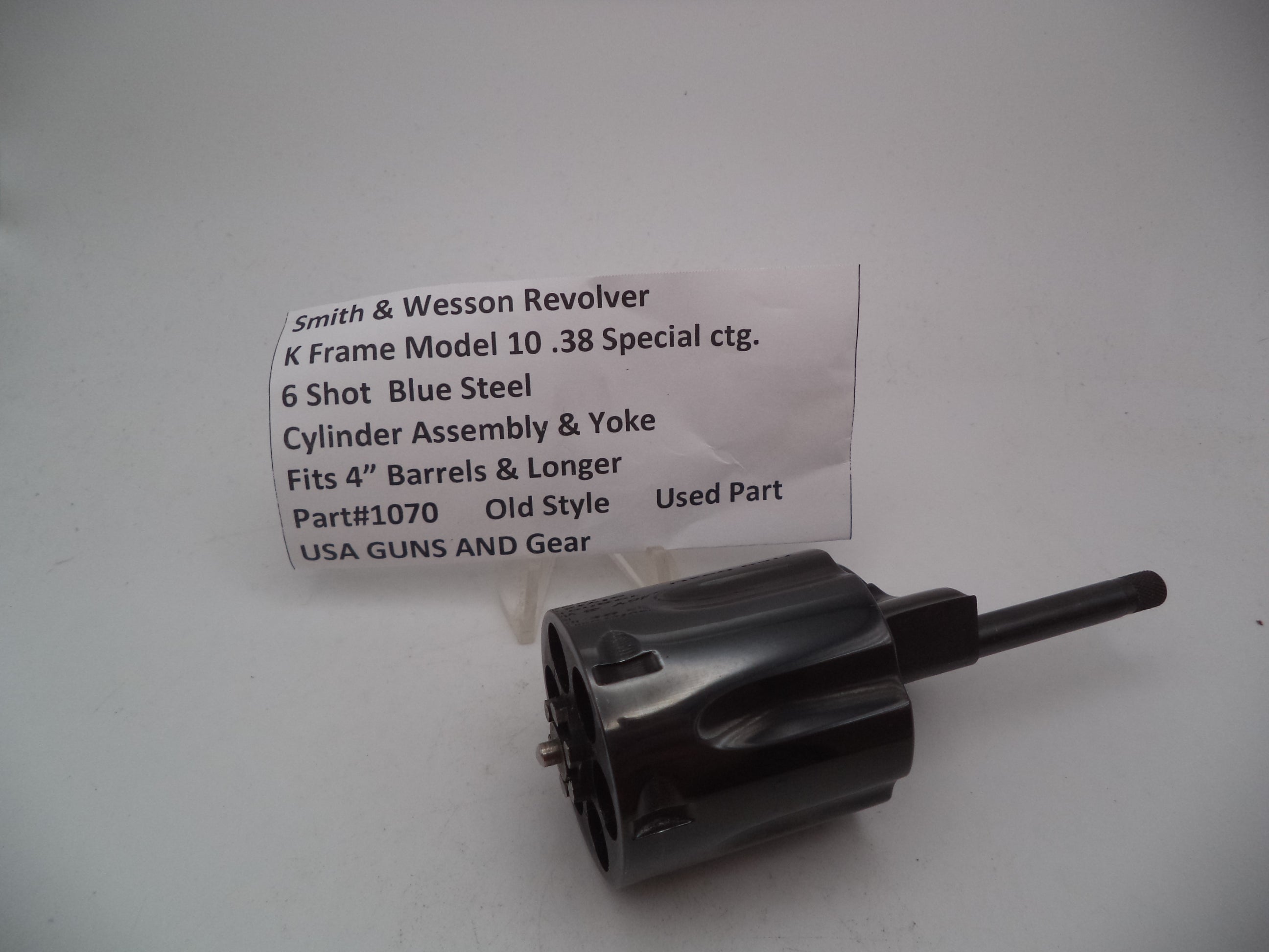 Smith & Wesson K Frame Model 10 Cylinder & Yoke Assembly - Blue Steel .38 Special - Used OEM Part 1070