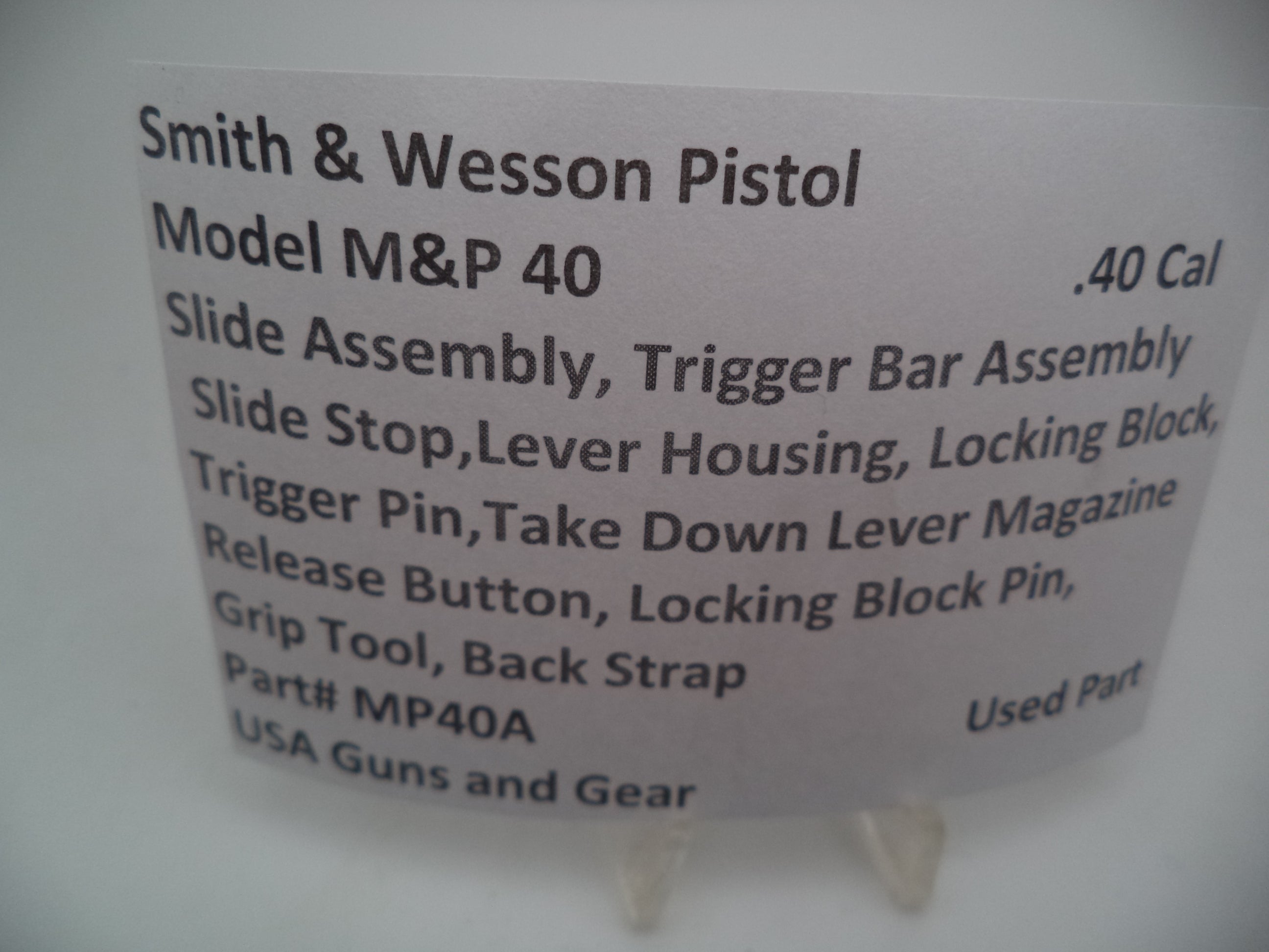 Smith & Wesson Pistol M&P 40 Slide Assembly and Parts Kit .40 Cal MP40A