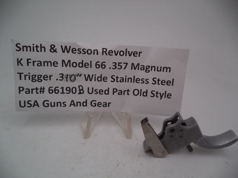66190B Smith & Wesson K Frame Model 66 Trigger .301" Wide Used .357 Magnum