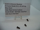 25160 S&W N Size Model 25-5 Side Plate Screws (3) Blue Steel .45 Colt ctg.