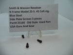 25160 S&W N Size Model 25-5 Side Plate Screws (3) Blue Steel .45 Colt ctg.