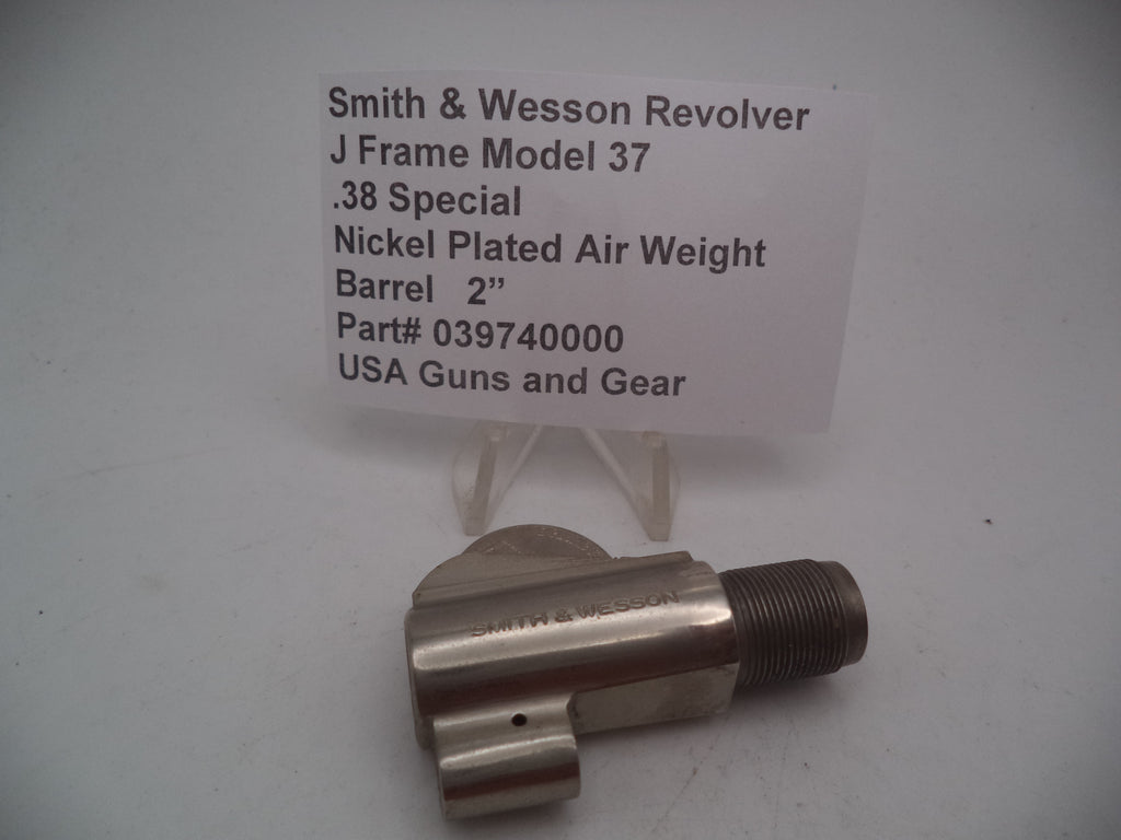S&W J Frame Model 37 Nickel 2" Barrel Non Pinned Air Weight 039740000