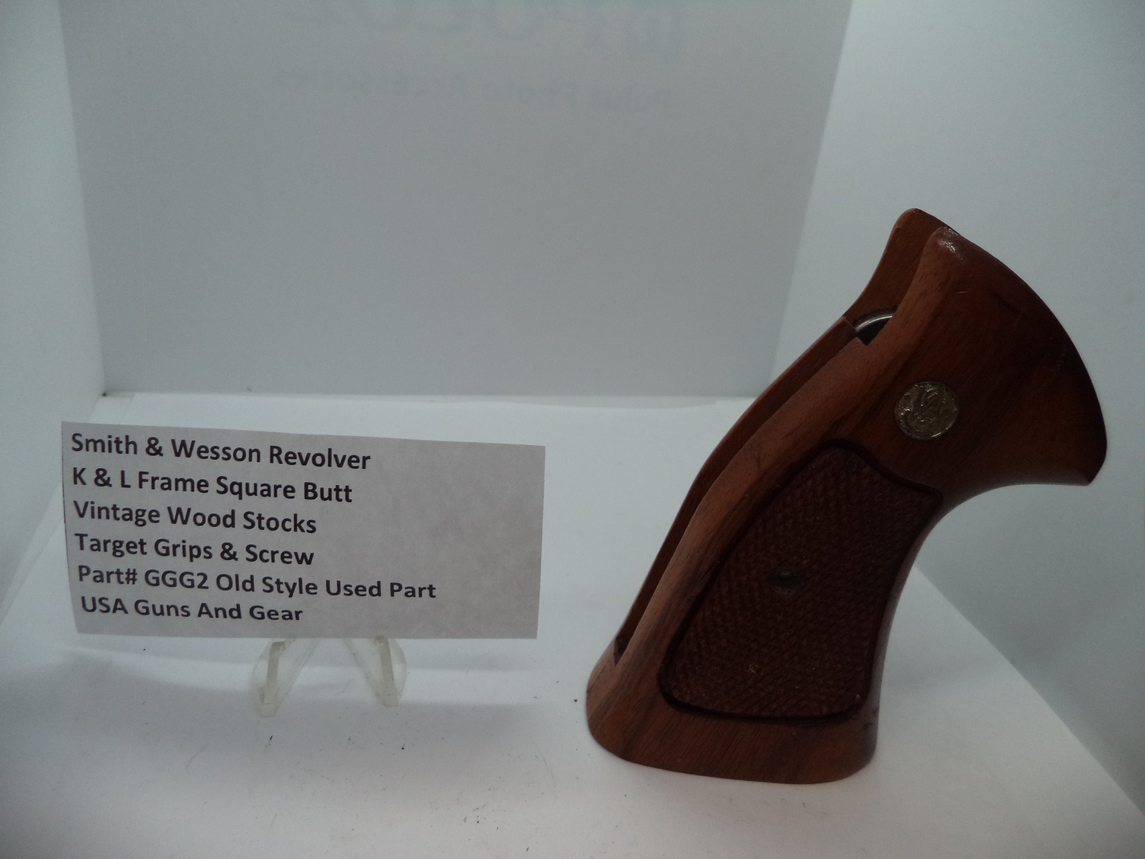 Smith & Wesson K & L Frame Vintage Wood Grips - Square Butt Only - Used OEM Part GGG2