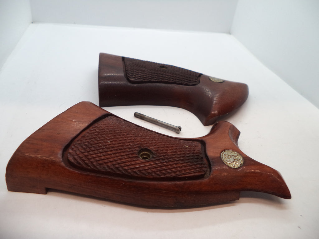 Smith & Wesson K & L Frame Vintage Wood Grips - Square Butt Only - Used OEM Part GGG4