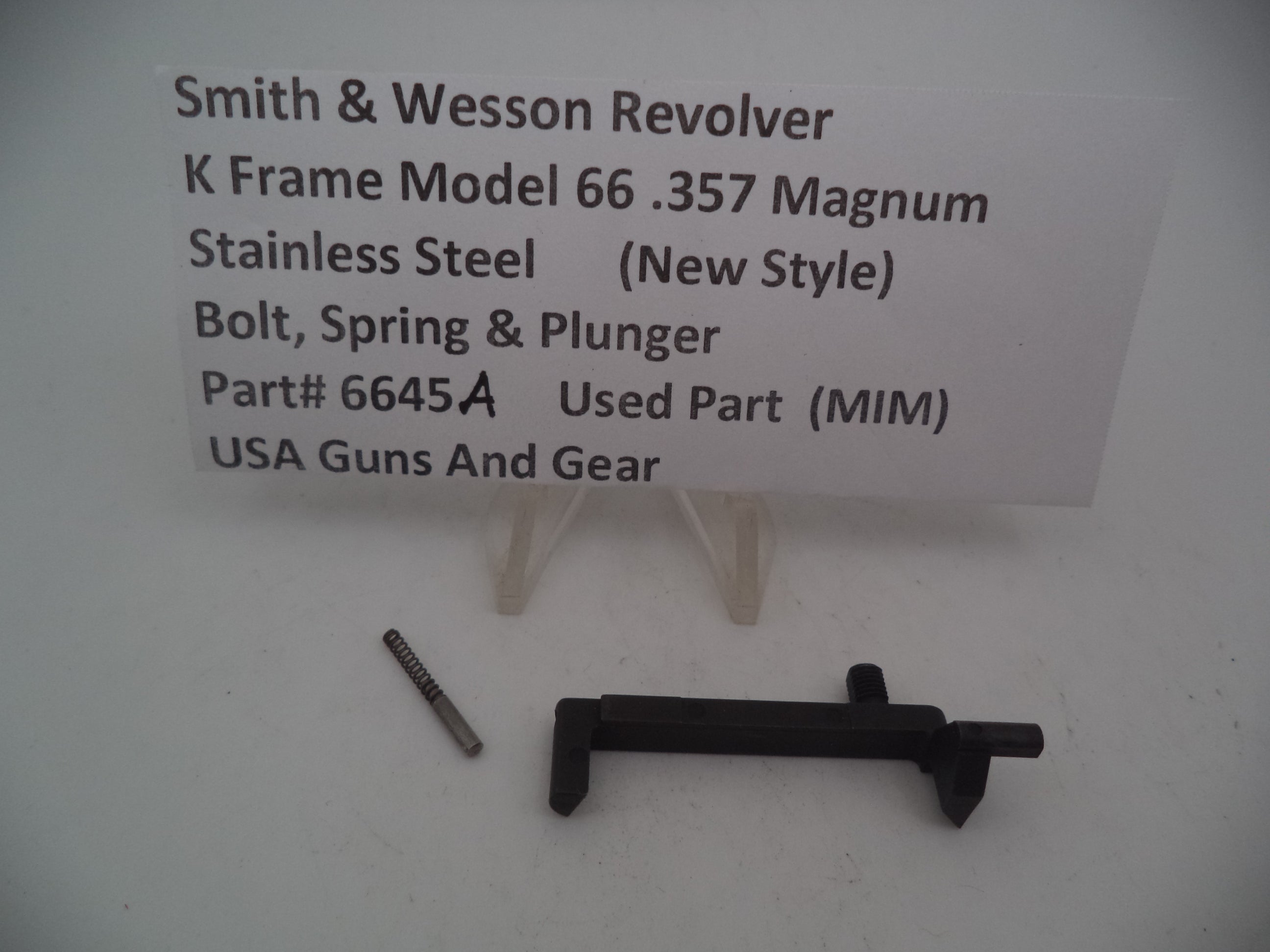 K Frame Model 66 Bolt Spring & Plunger Used .357 Magnum 6645A