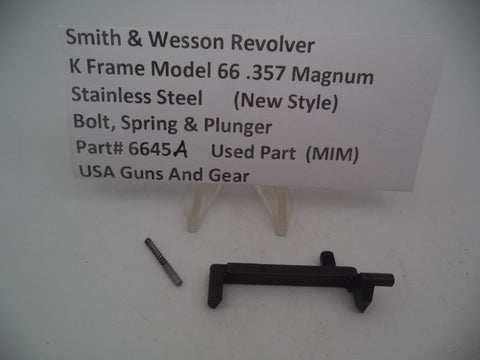 6645A Smith & Wesson K Frame Model 66 Bolt Spring & Plunger Used .357 Magnum
