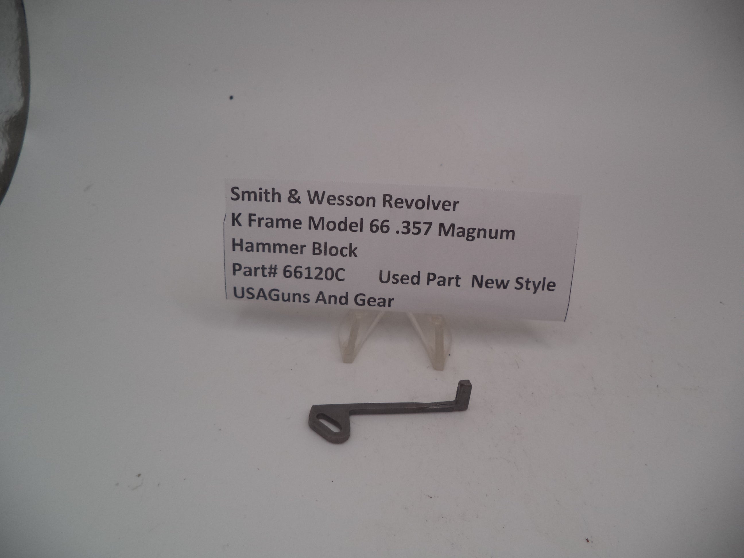 66120C Smith & Wesson K Frame Model 66 Hammer Block .357 Magnum Used
