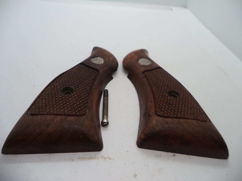 Smith & Wesson K & L Frame Vintage Wood Grips - Square Butt Only - Used OEM Part GGG7