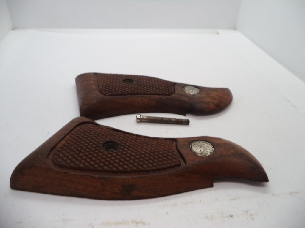 Smith & Wesson K & L Frame Vintage Wood Grips - Square Butt Only - Used OEM Part GGG7