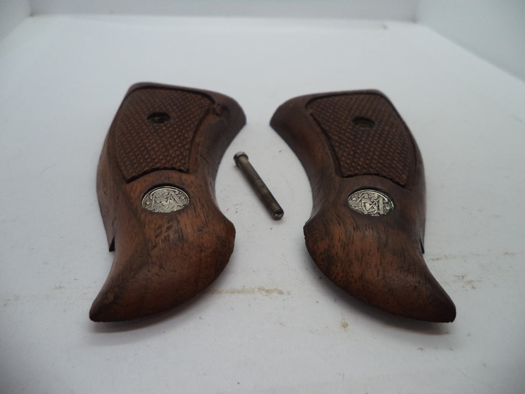 Smith & Wesson K & L Frame Vintage Wood Grips - Square Butt Only - Used OEM Part GGG7