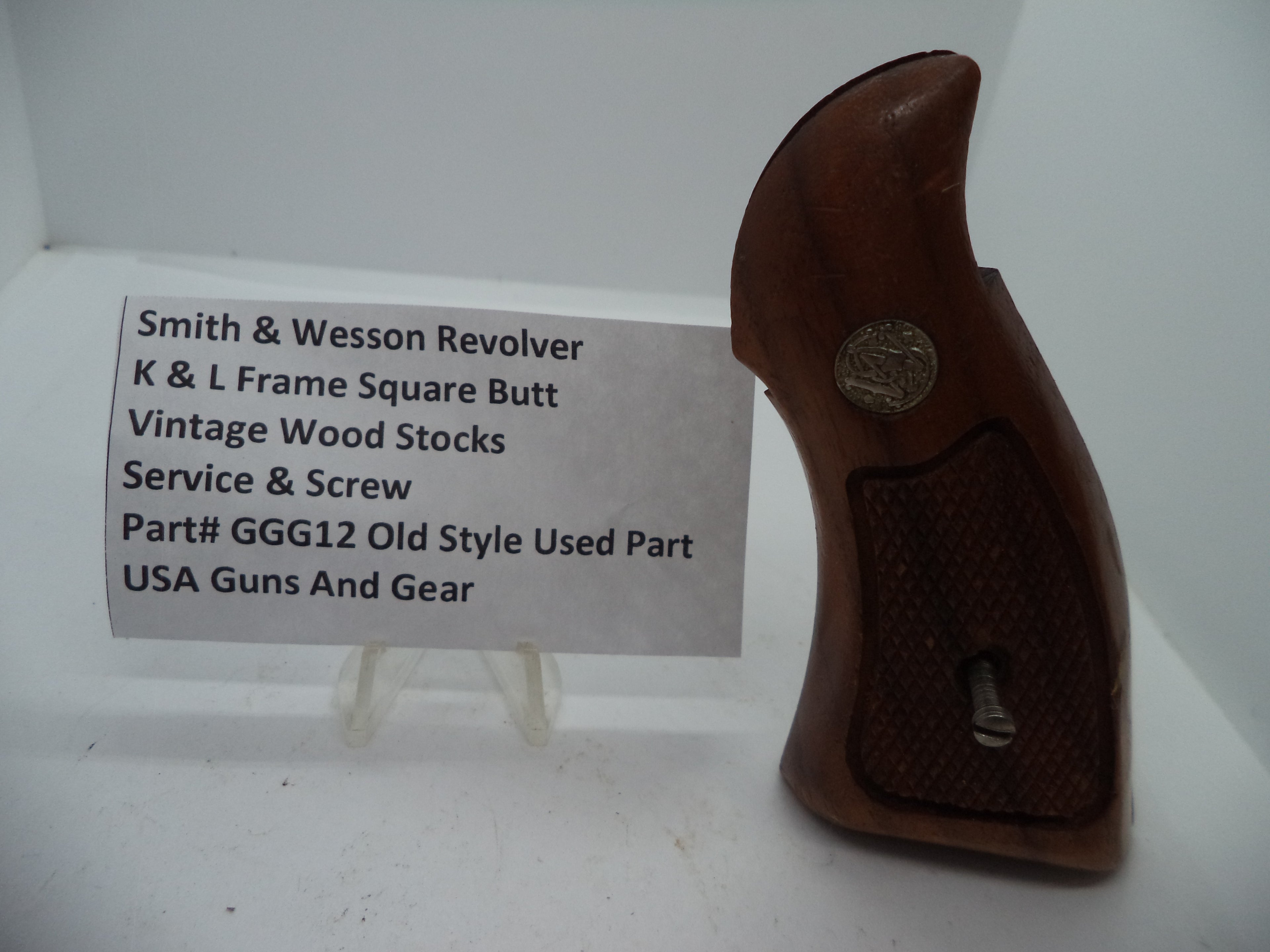 Smith & Wesson K & L Frame Vintage Wood Grips - Square Butt Only - Used OEM Part GGG12