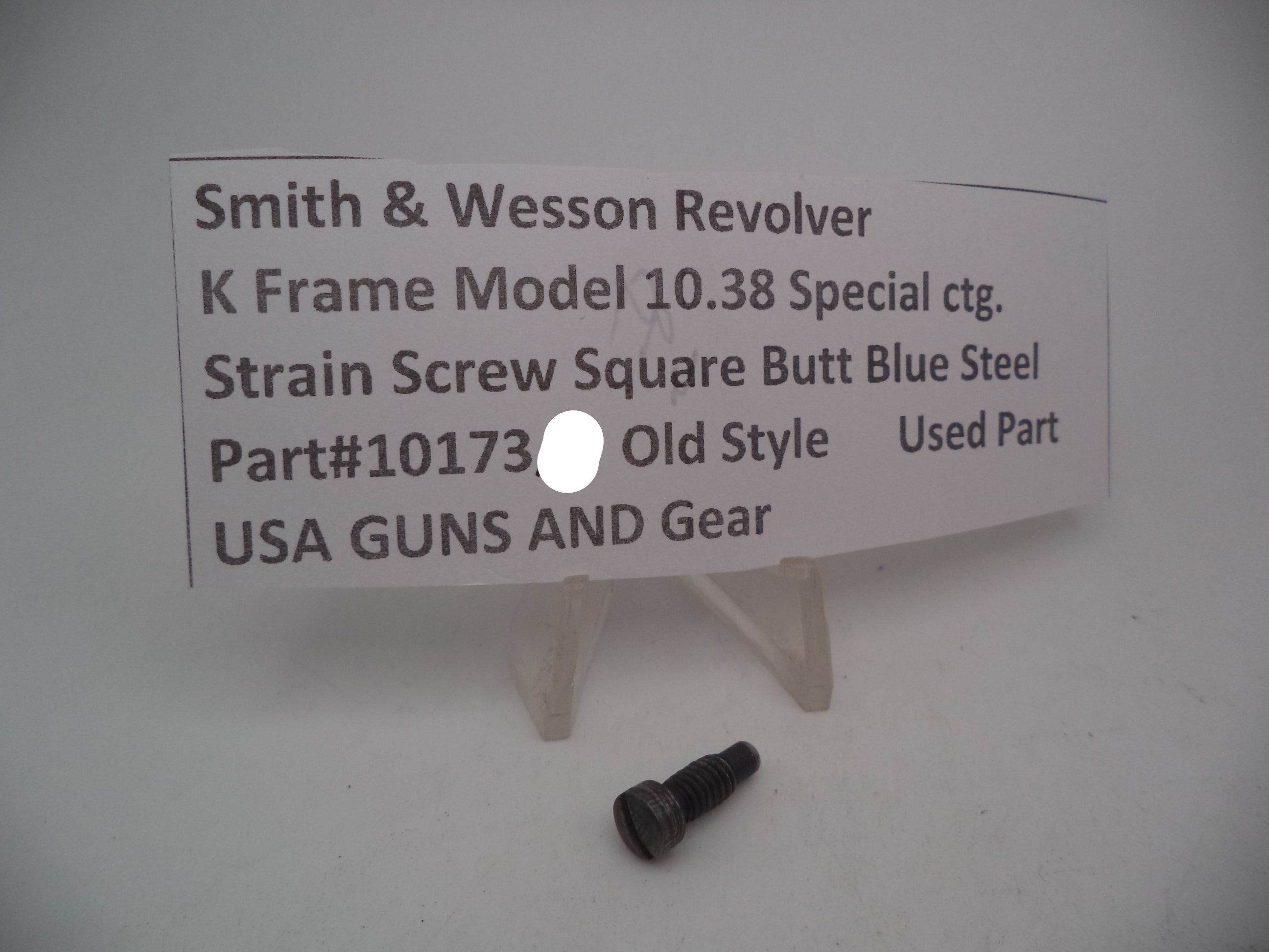 10173 S&W K Frame Model 10 Strain Screw Square Butt  .38 Special ctg.