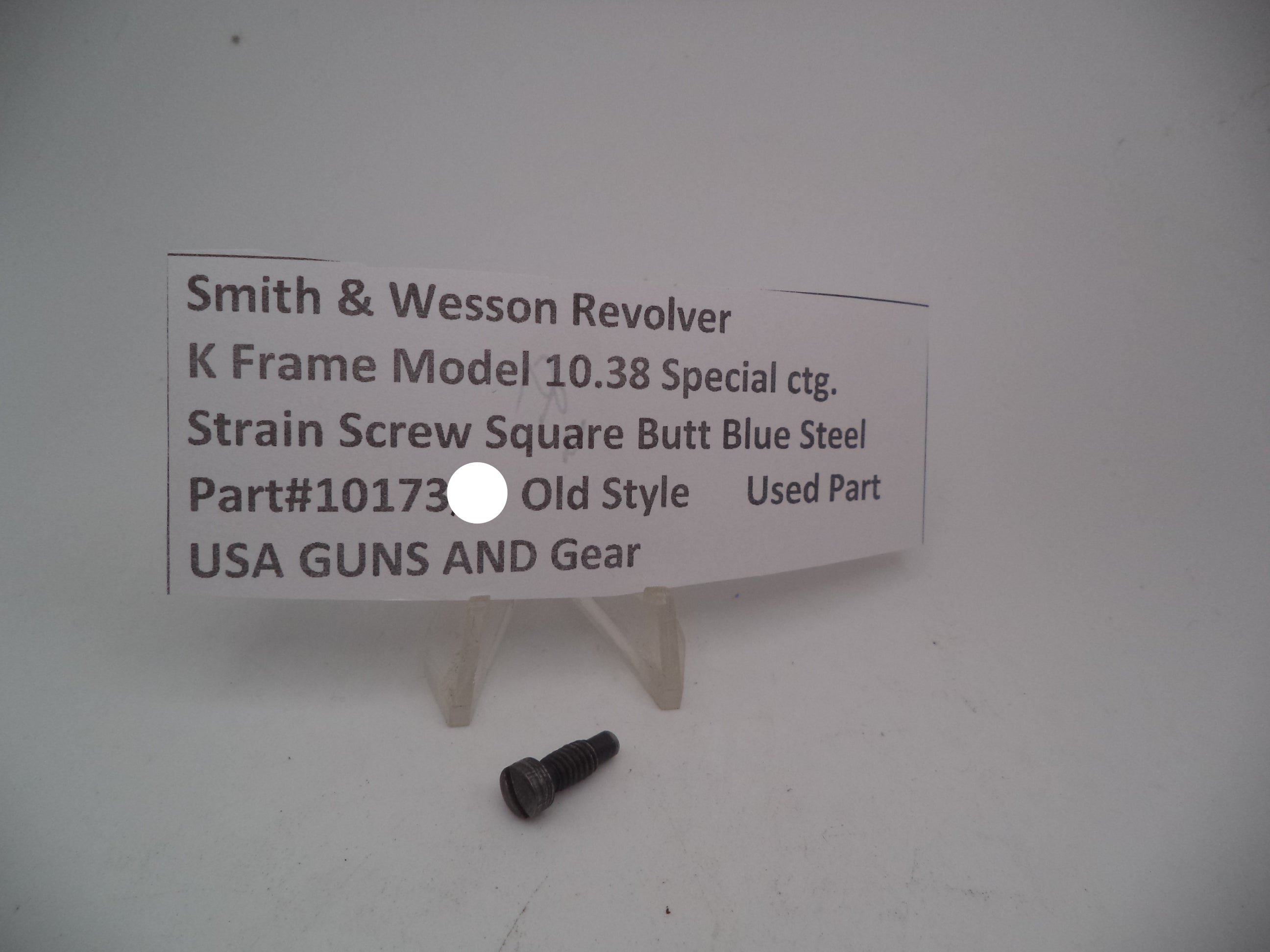 10173 S&W K Frame Model 10 Strain Screw Square Butt  .38 Special ctg.