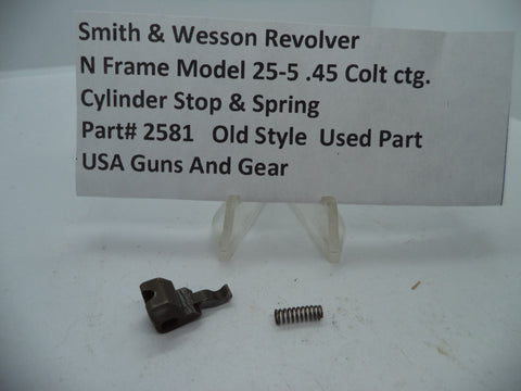 2581 Smith & Wesson N Size Model 25-5 Cylinder Stop & Spring .45 Colt ctg. Used