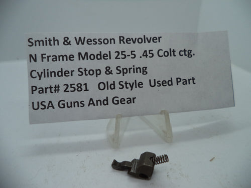 2581 Smith & Wesson N Size Model 25-5 Cylinder Stop & Spring .45 Colt ctg. Used