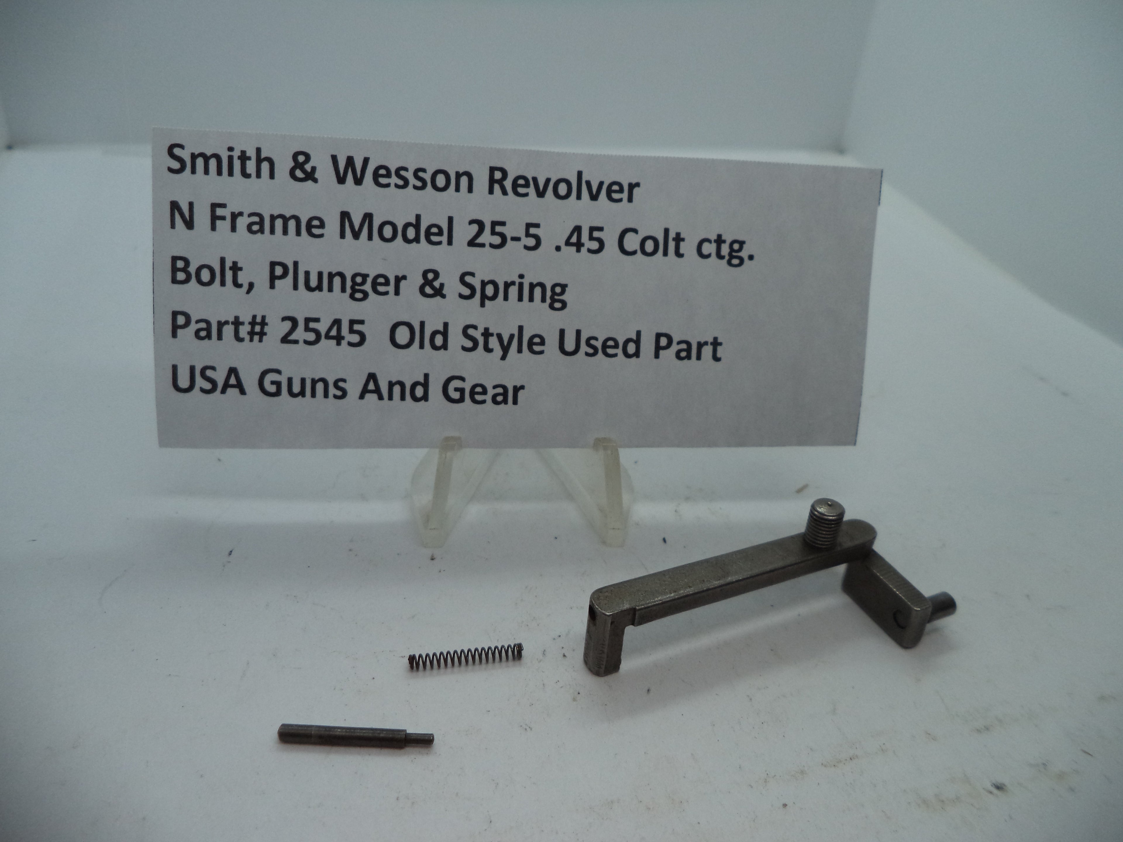 2545 Smith & Wesson N Frame Model 25-5  Bolt Plunger & Spring .45 Colt ctg.