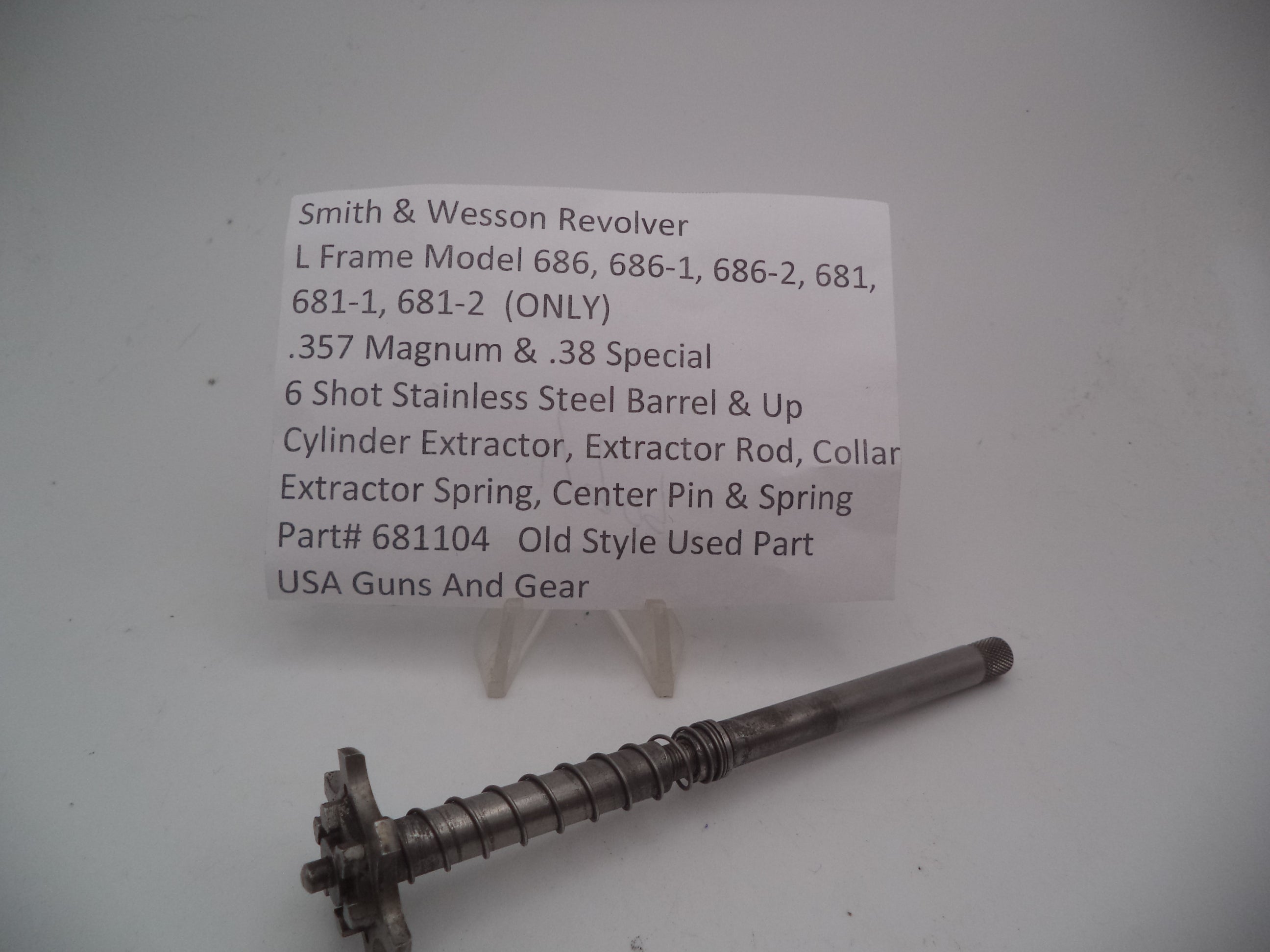 Smith & Wesson L Frame Complete Extractor Assembly .357 Magnum/.38 Special Used Part 681104