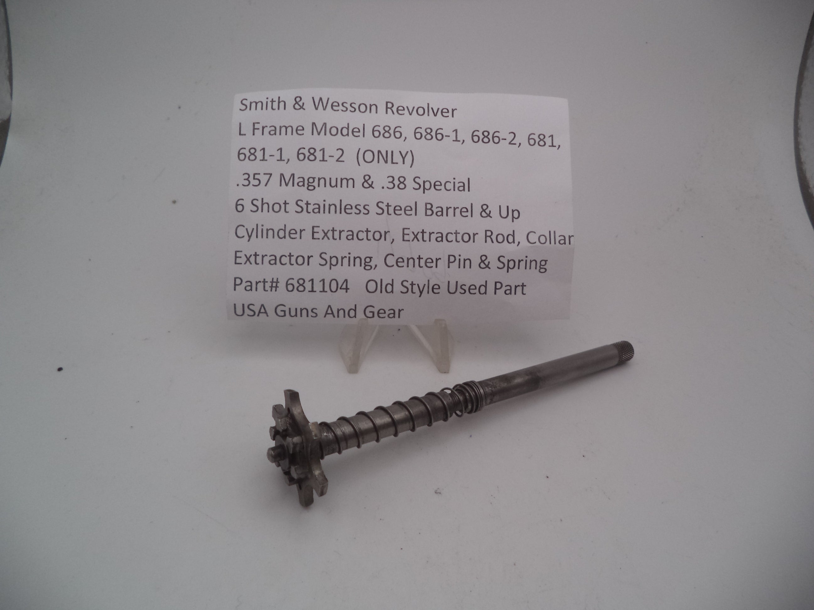 Smith & Wesson L Frame Complete Extractor Assembly .357 Magnum/.38 Special Used Part 681104