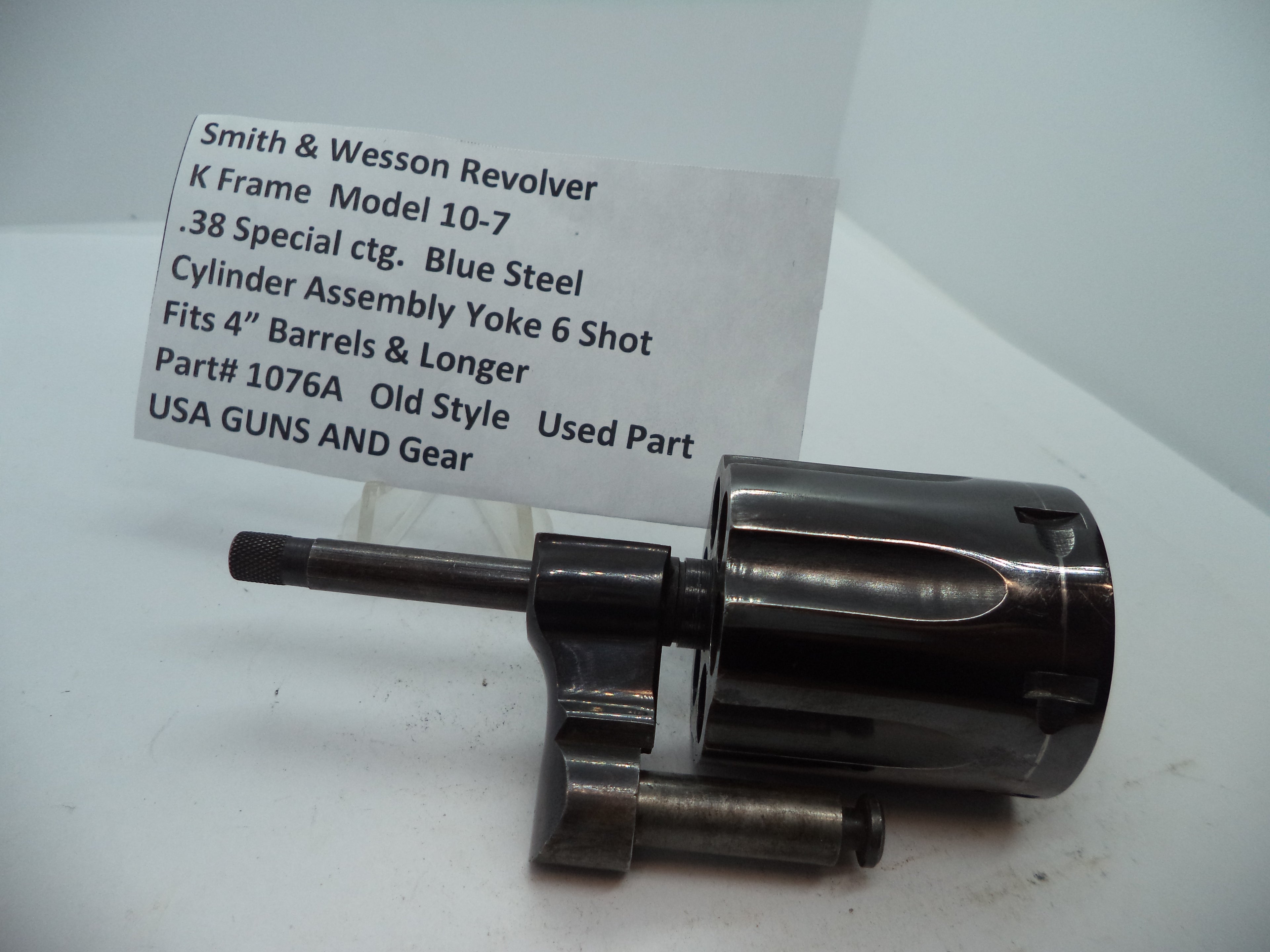 Smith & Wesson K Frame Model 10-7 Cylinder Assembly & Yoke Blue 6 Shot .38 Special Used 1076A
