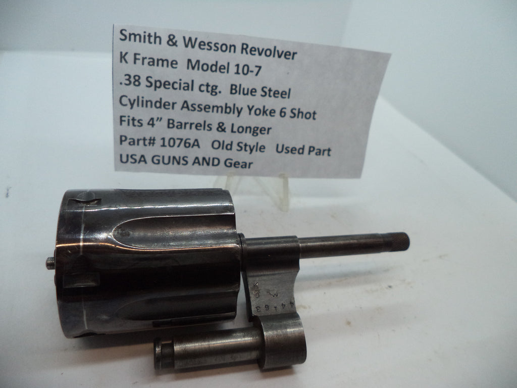 Smith & Wesson K Frame Model 10-7 Cylinder Assembly & Yoke Blue 6 Shot .38 Special Used 1076A