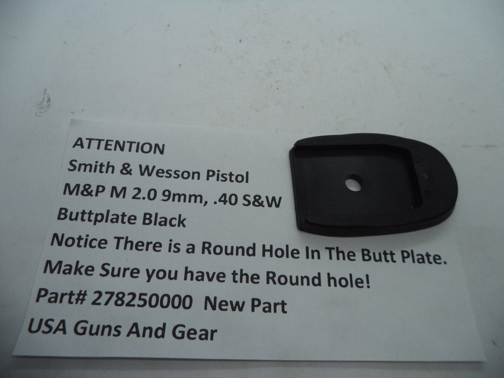 S&W M&P Magazine Buttplate 9mm/40/357 Round Hole | OEM 278250000