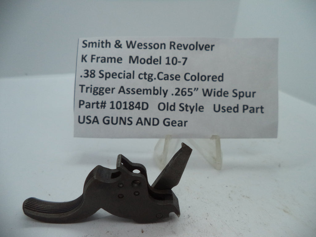 10184D S&W K Size Model 10-7 Trigger Assembly .265" Wide Spur. 38 Special ctg.