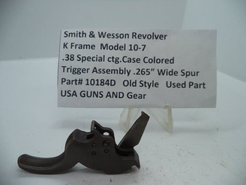 10184D S&W K Size Model 10-7 Trigger Assembly .265" Wide Spur. 38 Special ctg.
