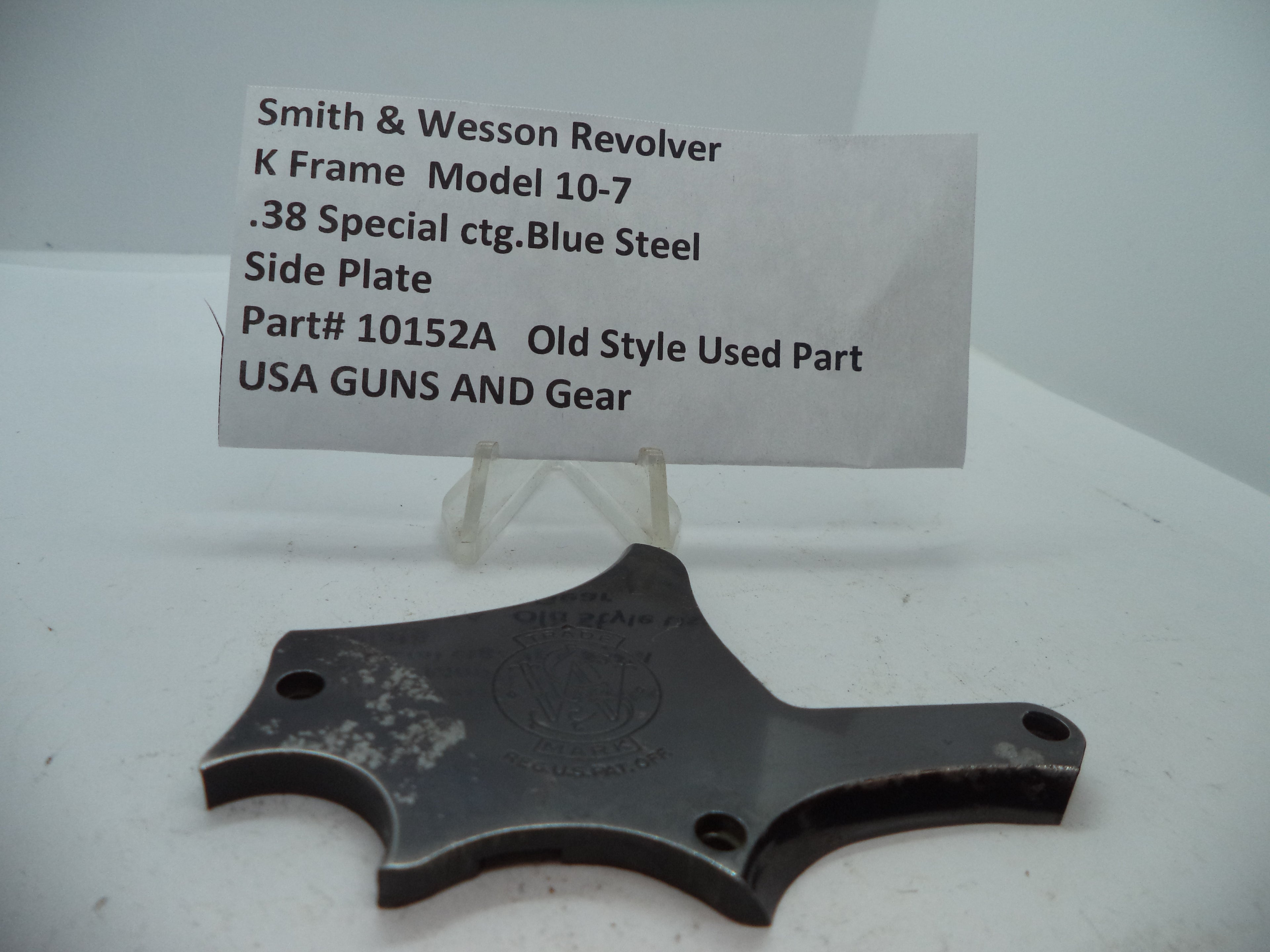 S&W K Frame Model 10 Side Plate Blue Steel .38 Special 10152A
