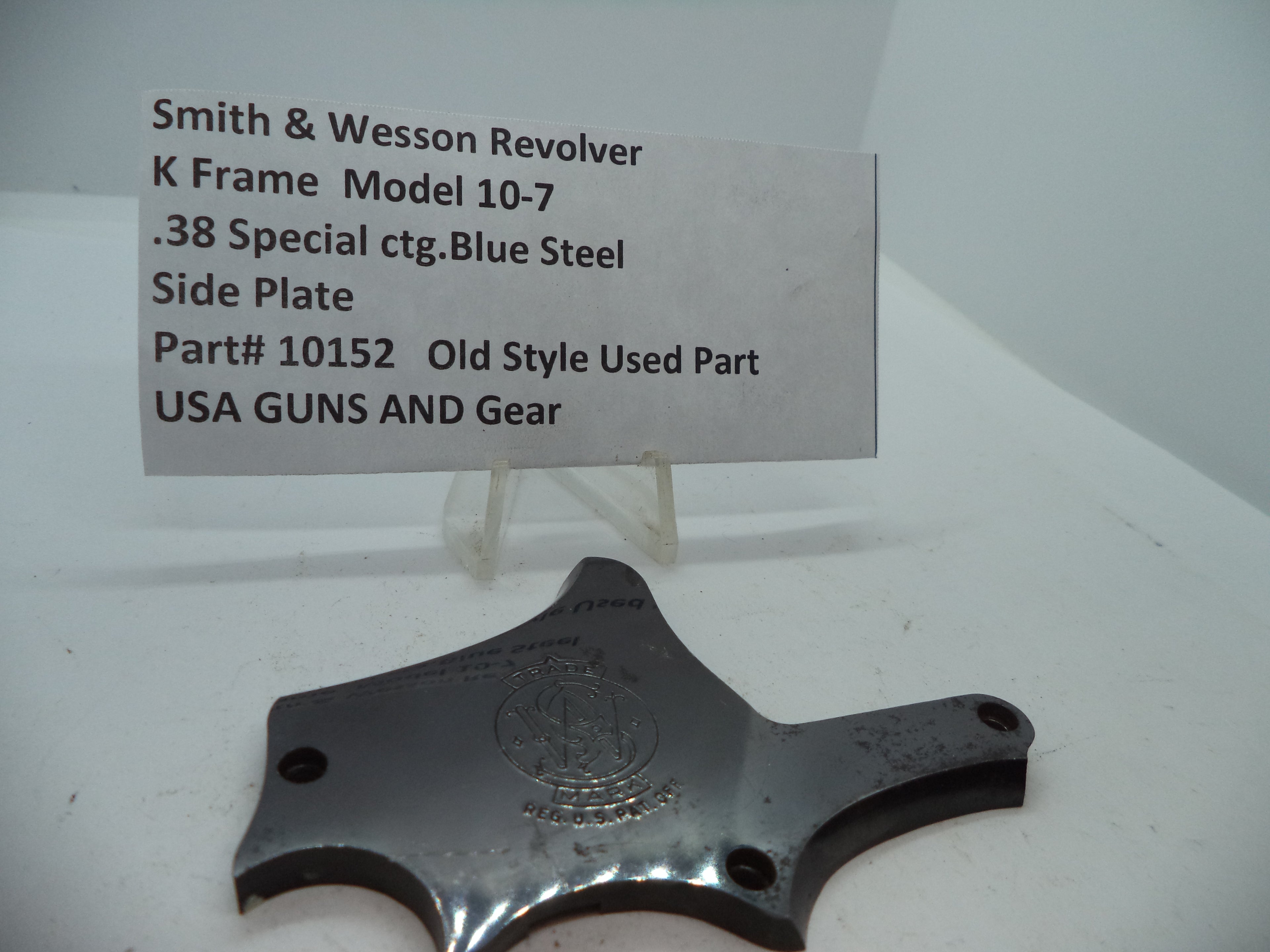 S&W K Frame Model 10 Side Plate w/Logo & Screws .38 Spl 10152