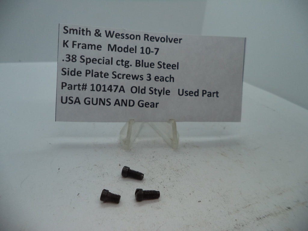 S&W Model 10-7 Side Plate Screws (3) K Frame .38 Special 10147A