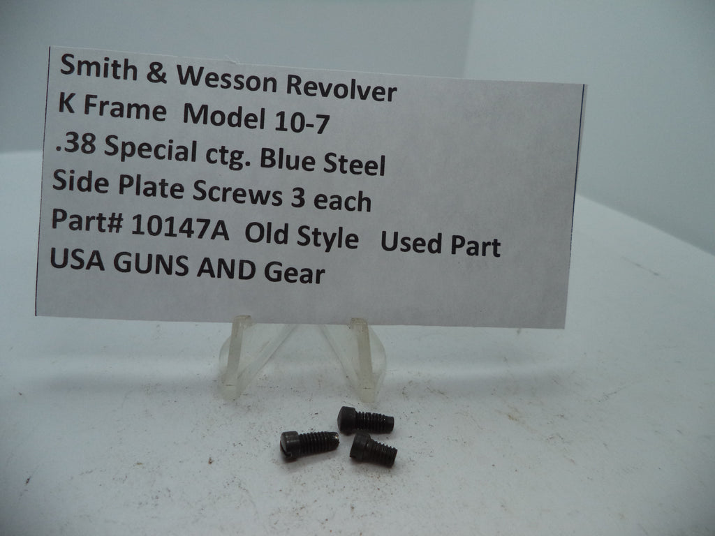 S&W Model 10-7 Side Plate Screws (3) K Frame .38 Special 10147A