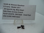 10147A S&W K Size Model 10-7 Side Plate Screws (3) Blue Steel.38 Special ctg.