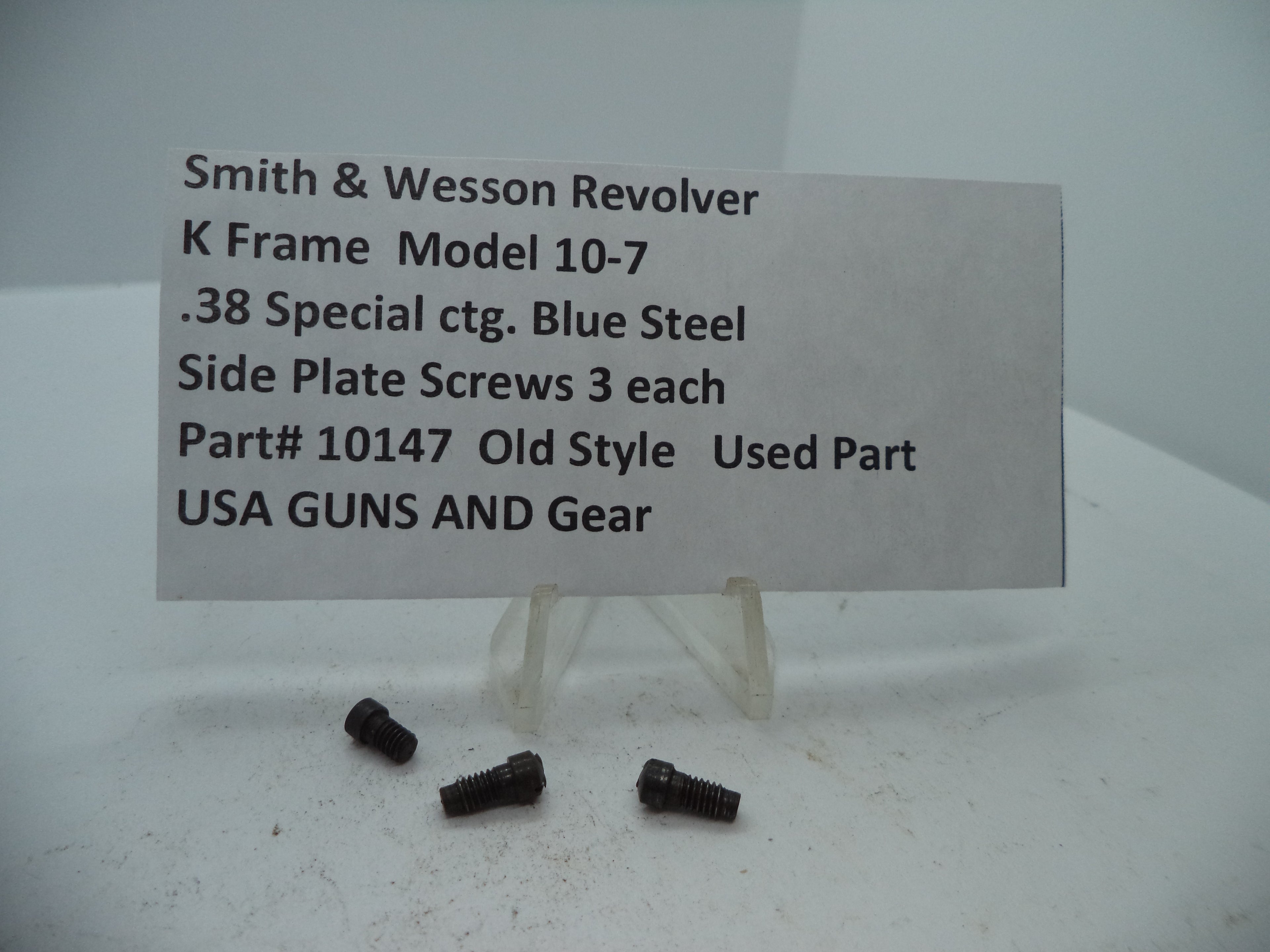 Smith & Wesson K Frame Model 10-7 Side Plate Screw Set (3) Blue Steel | .38 Special | 10147A