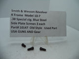 10147 S&W K Size Model 10-7 Side Plate Screws (3) Blue Steel.38 Special ctg.