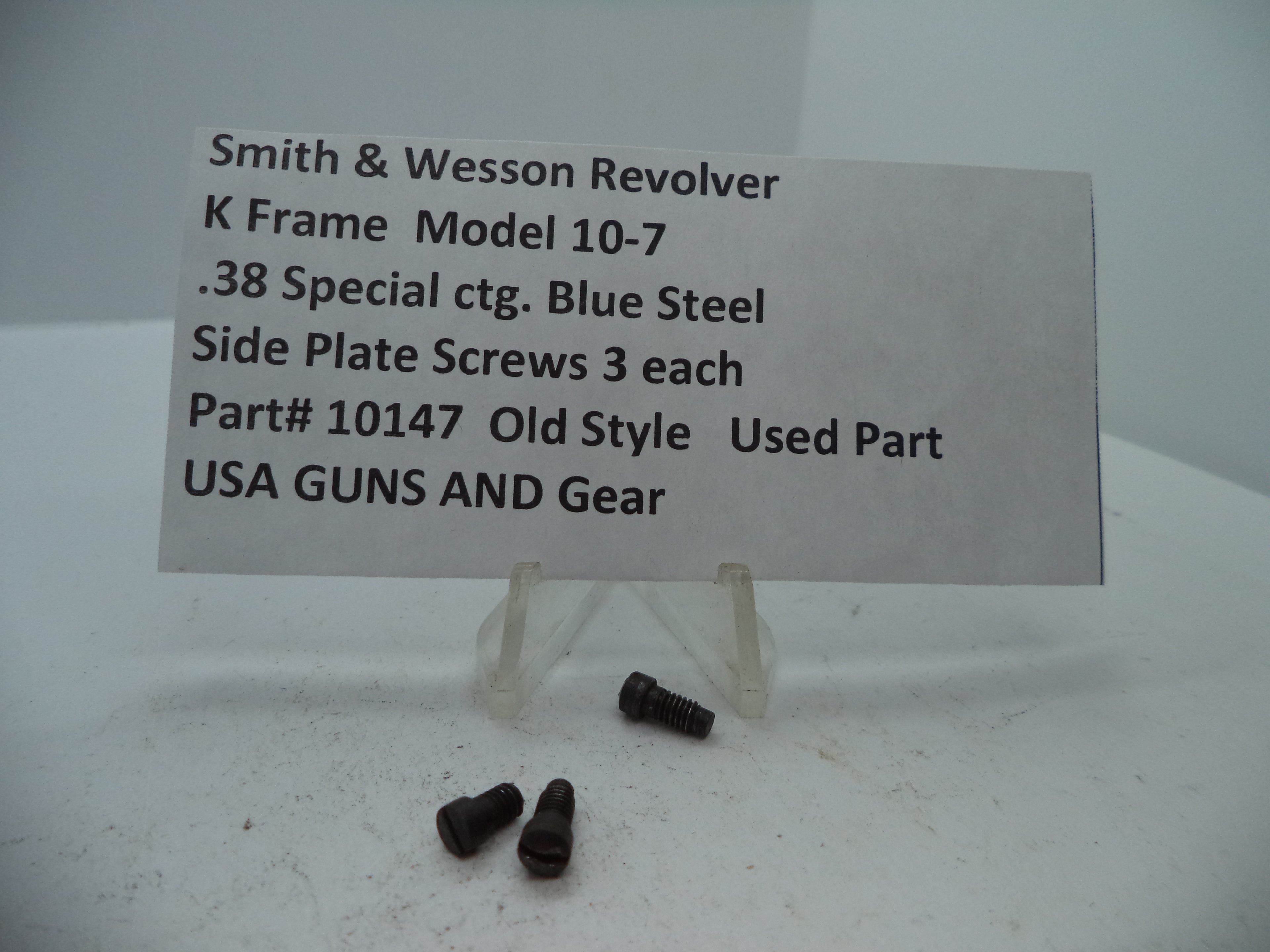 Smith & Wesson K Frame Model 10-7 Side Plate Screw Set (3) Blue Steel | .38 Special | 10147A