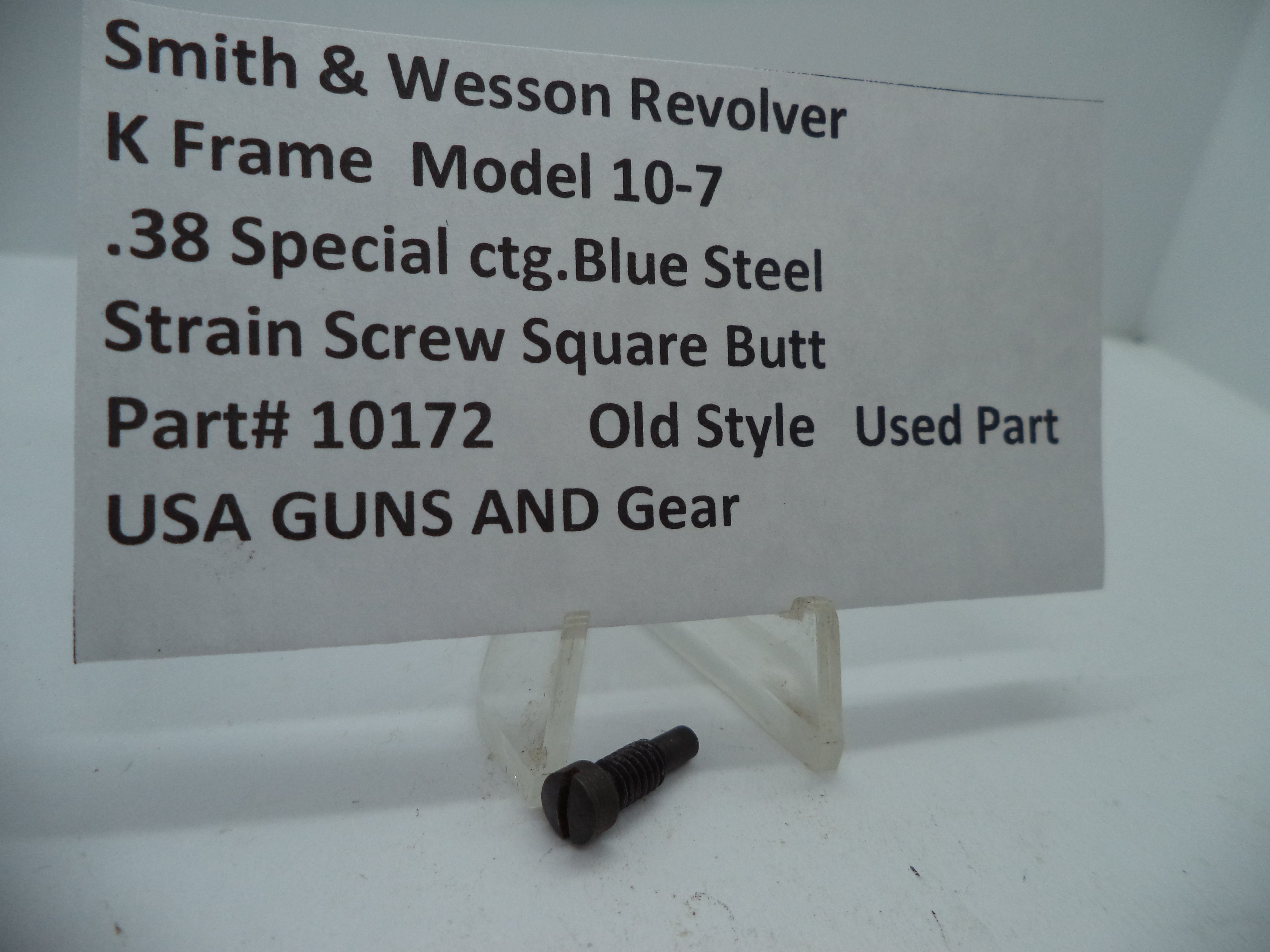 10172 S&W K Size Model 10-7 Strain Screw Square Butt Blue .38 Special ctg