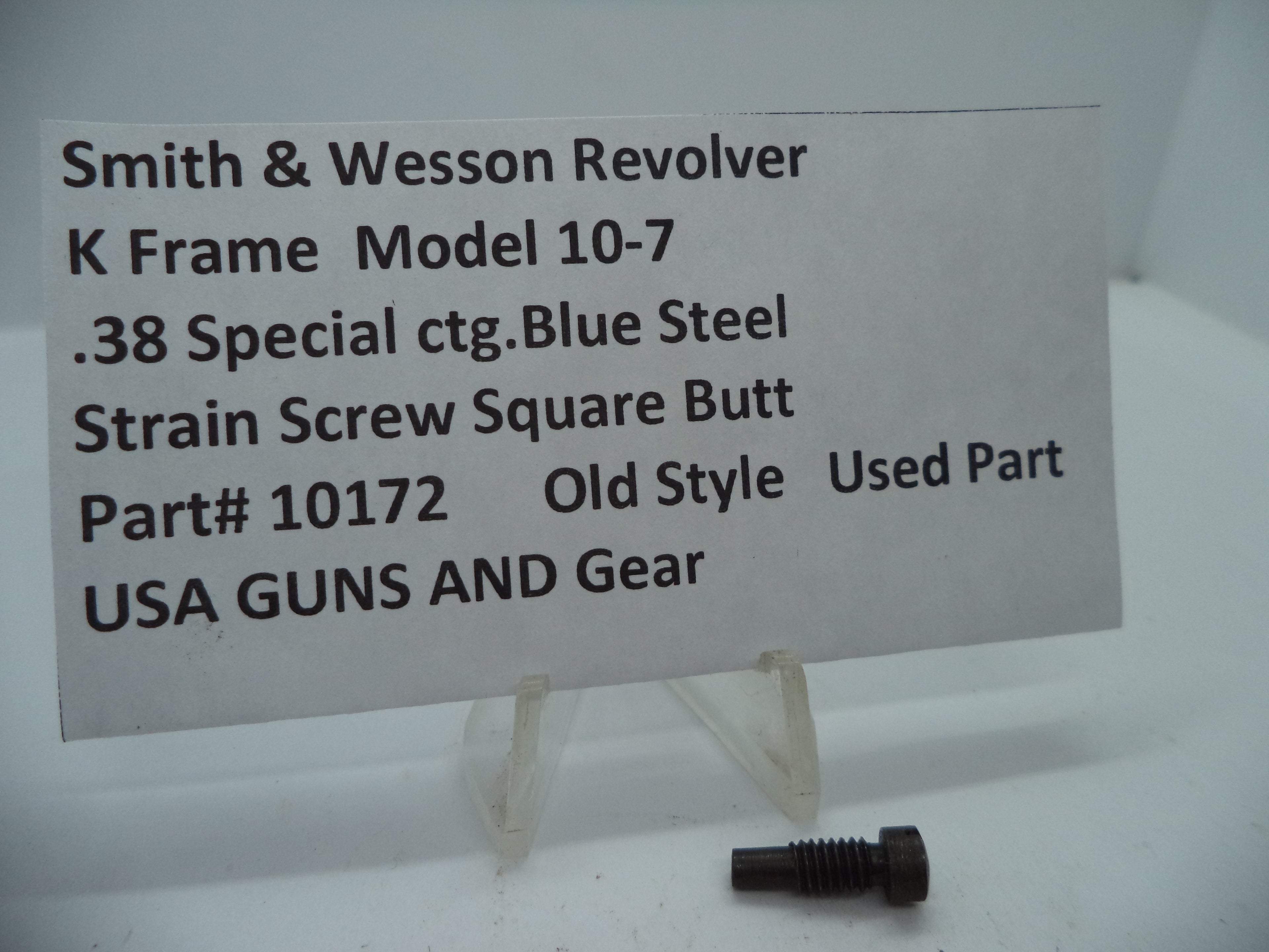 10172 S&W K Size Model 10-7 Strain Screw Square Butt Blue .38 Special ctg