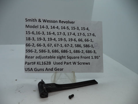 KL162B Smith & Wesson K/ L Size Multi-Models Rear Adjustable Sight 1.95"