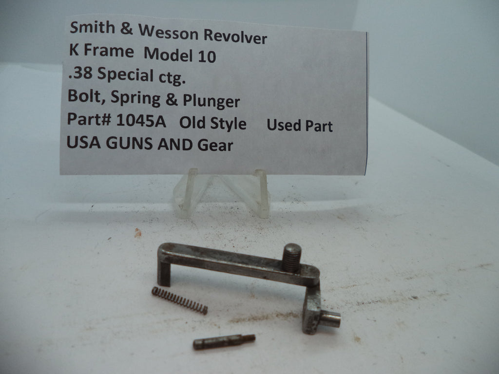 1045A S&W Revolver K Size Model 10-7 Bolt, Spring & Plunger .38 Special ctg.