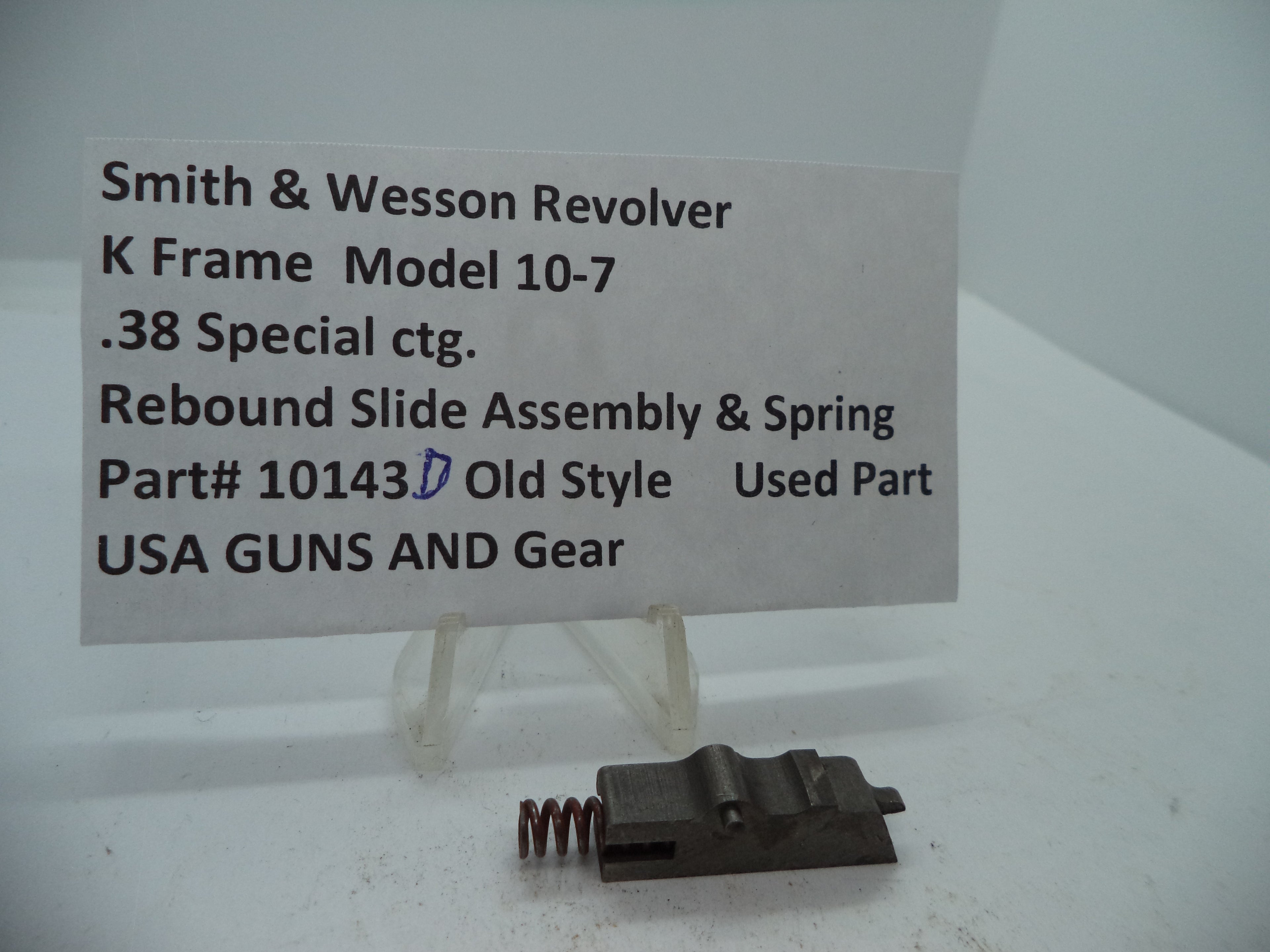 Smith & Wesson K Frame Model 10-7 Rebound Slide & Spring | .38 Special | 10143D