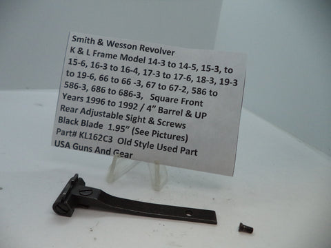 KL162C3 S&W K&L Model 15,19,66,67,586,686, Rear Adjustable Sight