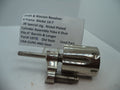 Smith & Wesson revolver cylinder assembly yoke, nickel plated, for .38 special cartridge, with part number 1077A.
