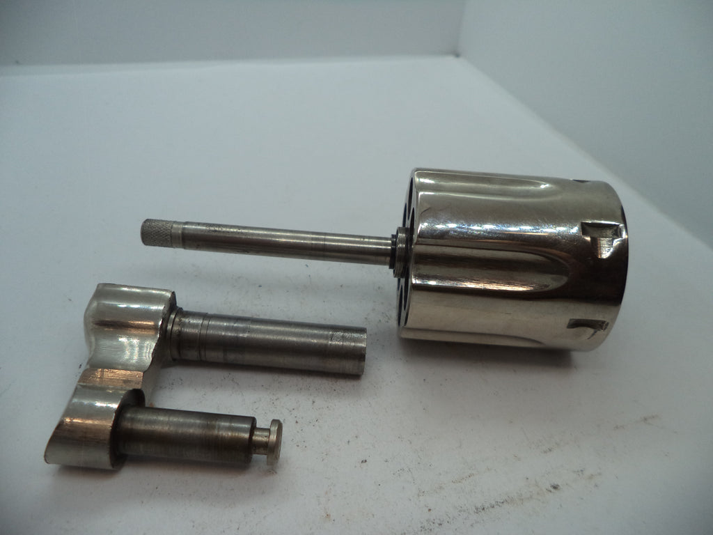 S&W K Frame Model 10-7 Cylinder Assembly & Yoke Nickel 6-Shot 4"+ .38 Special Used - Part# 1077A
