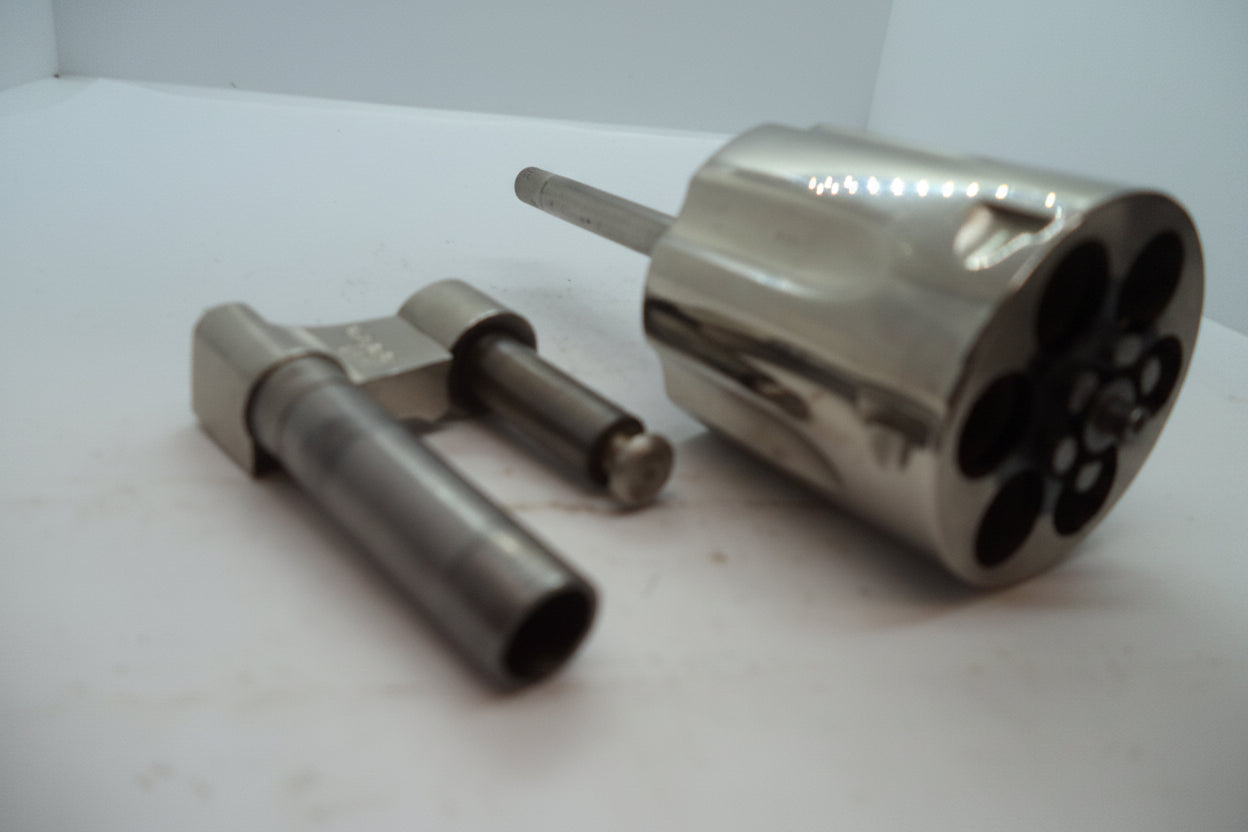S&W K Frame Model 10-7 Cylinder Assembly & Yoke Nickel 6-Shot 4"+ .38 Special Used - Part# 1077A