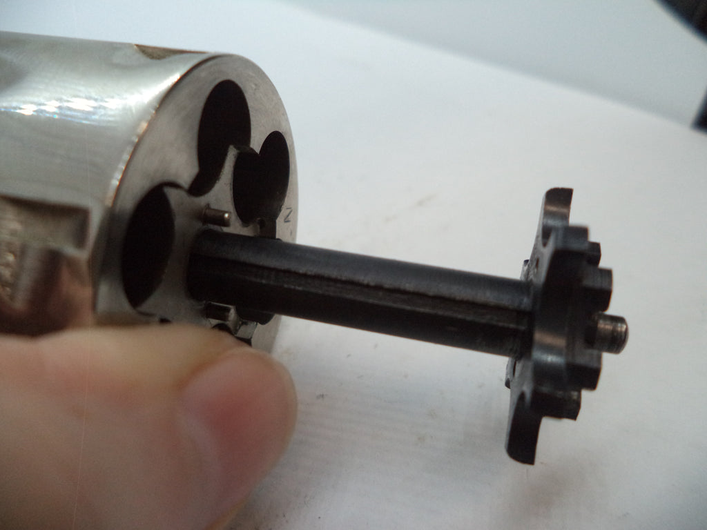 S&W K Frame Model 10-7 Cylinder Assembly & Yoke Nickel 6-Shot 4"+ .38 Special Used - Part# 1077A