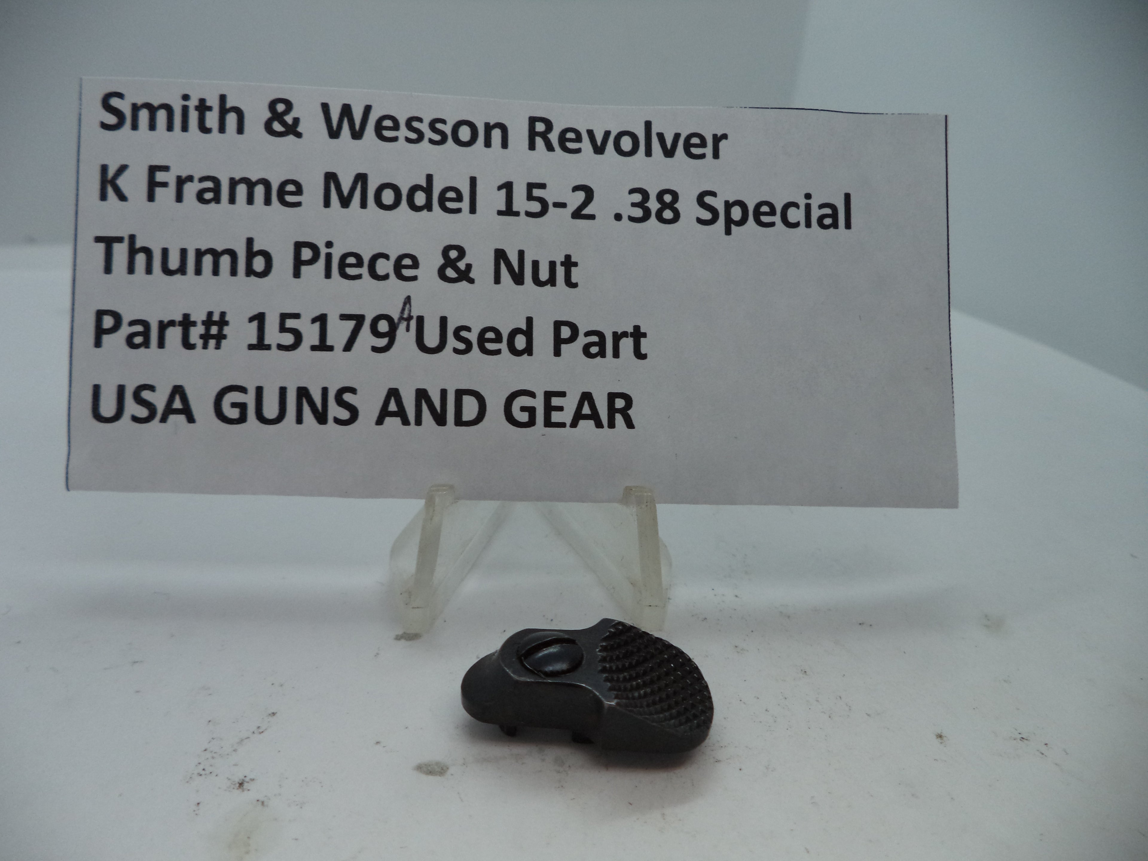 15179A SW K Size Model 15-2 Thumb Piece & Nut Blue Steel .38 Special