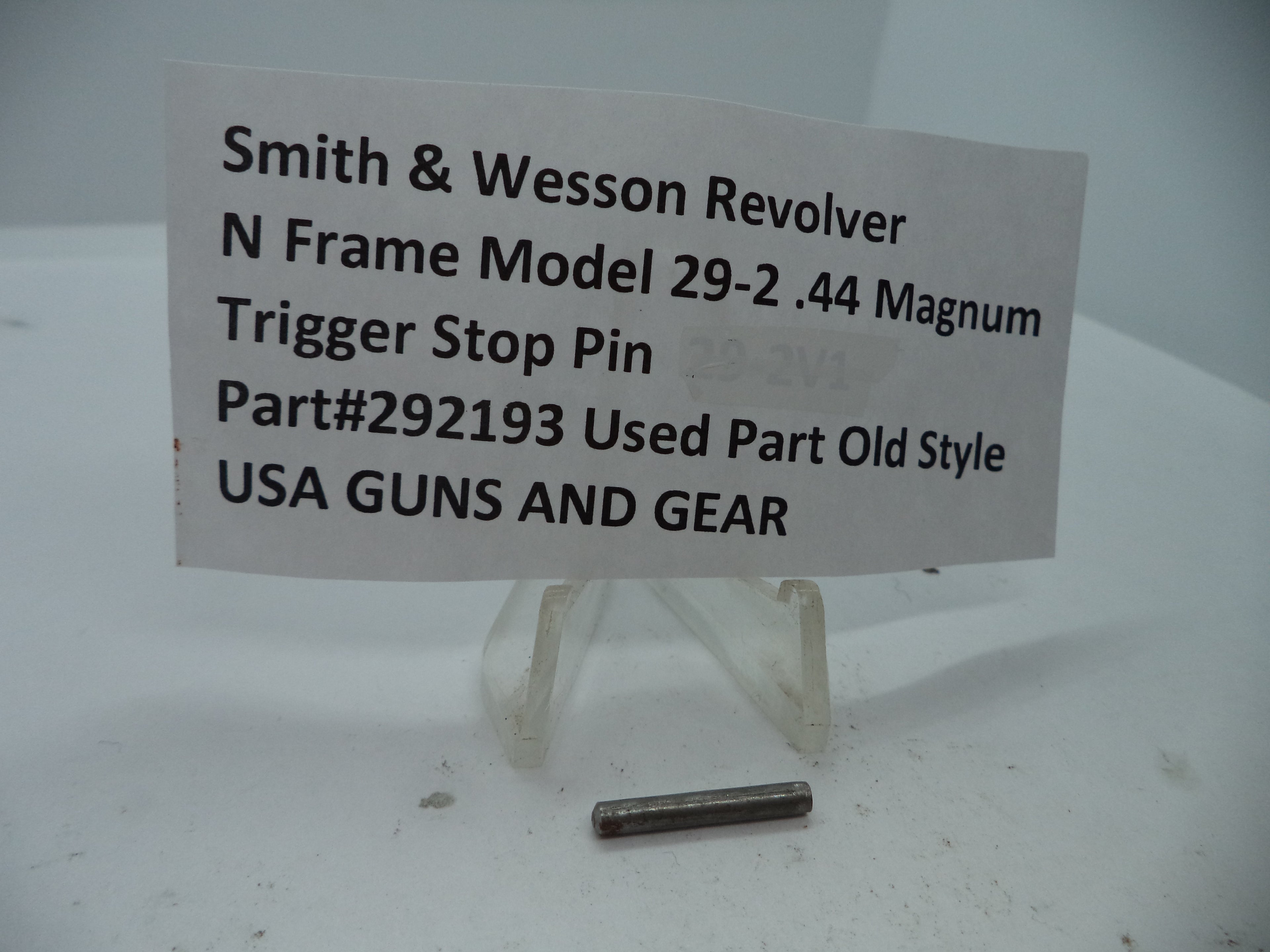 292193 S&W N Size Model 29-2 Trigger Stop Pin .44 Magnum Used