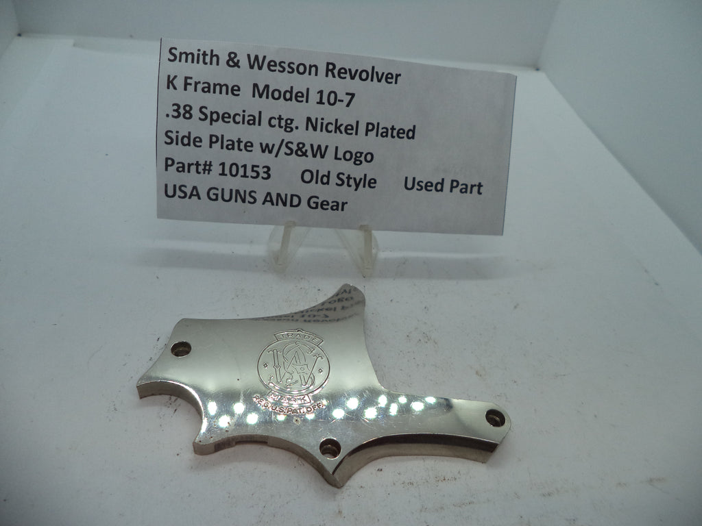 S&W K Frame Model 10 Nickel Side Plate w/Logo .38 Spl 10153